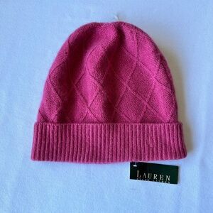 NWT - Ralph Lauren Soft Lamb Wool Rabbit Fur blend Fine Knit Beanie Hat